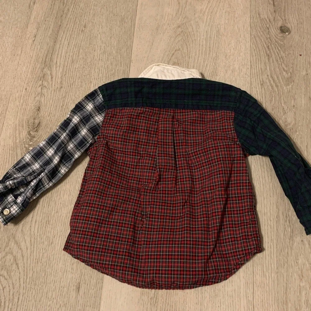 Ralph Lauren plaid button down‎ shirt tartan Christmas holiday preppy size 18m